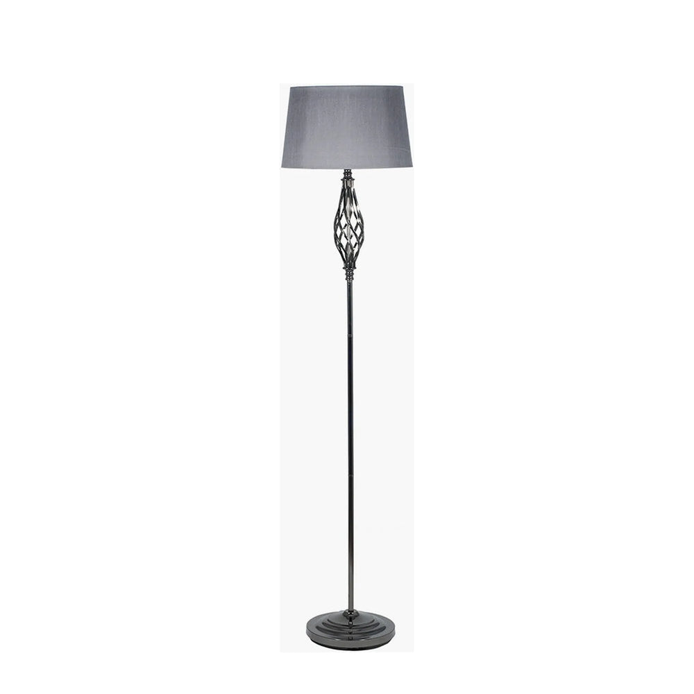 Black Chrome Metal Twist Floor Lamp