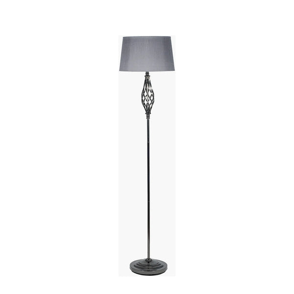 Black Chrome Metal Twist Floor Lamp