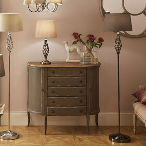 Black Chrome Metal Twist Floor Lamp