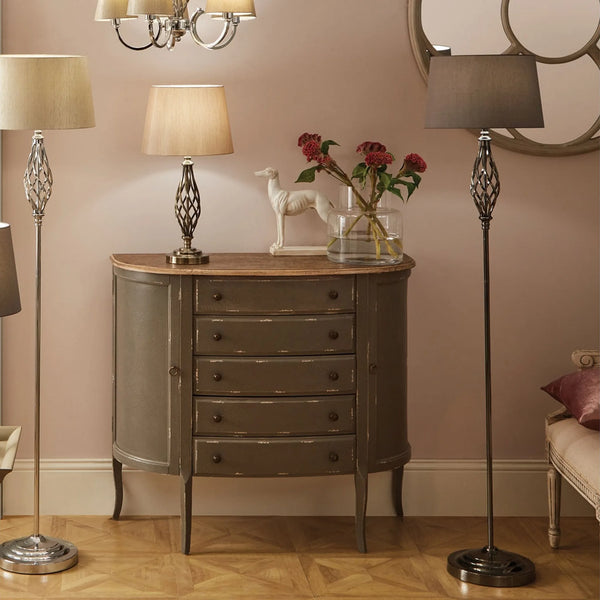Black Chrome Metal Twist Floor Lamp