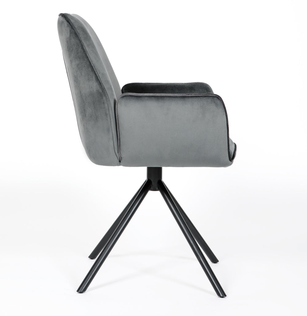 Utopia Velvet Dining Chair Grey
