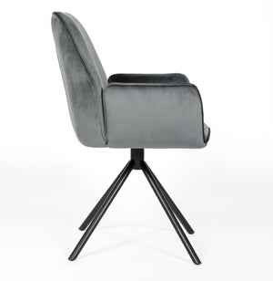 Utopia Velvet Dining Chair Grey