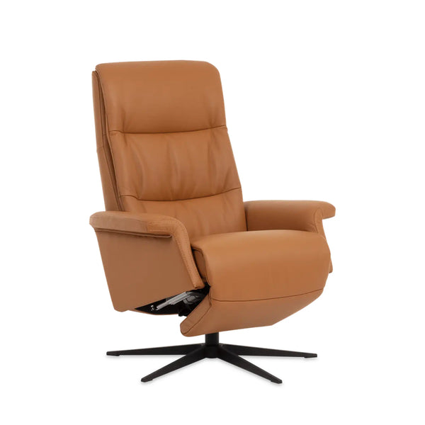 Saga Panelled Back Power 2400 – Motorised Leather Recliner with Integrated Footrest