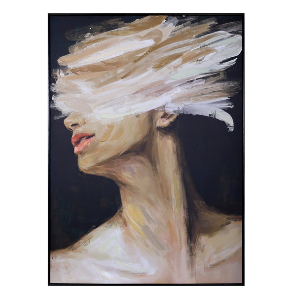 Veiled Expression Hand Embellished Framed Canvas Wall Art 100x140cm