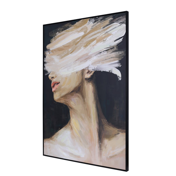 Veiled Expression Hand Embellished Framed Canvas Wall Art 100x140cm