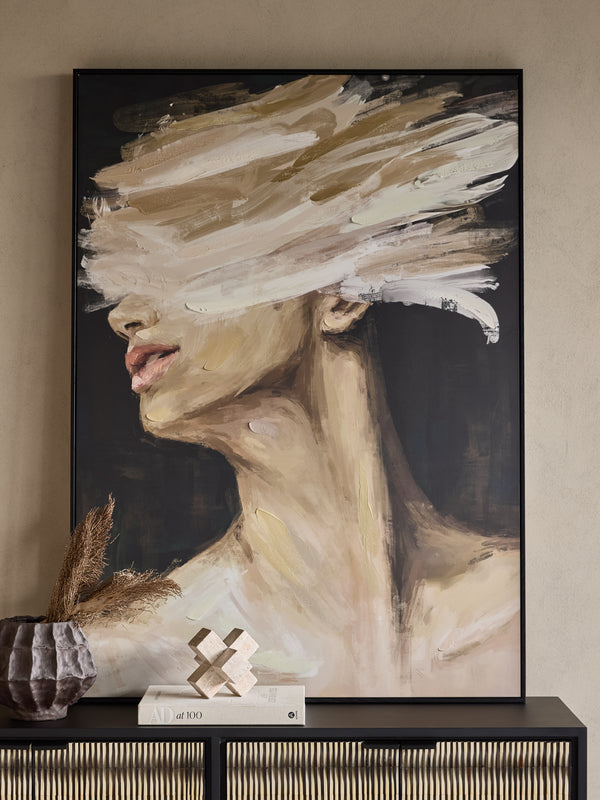 Veiled Expression Hand Embellished Framed Canvas Wall Art 100x140cm