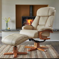 Napoli Reclining Swivel Chair with Footstool