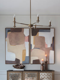 Modern Abstract Set of 2 Framed Canvas Wall Art 160x120cm