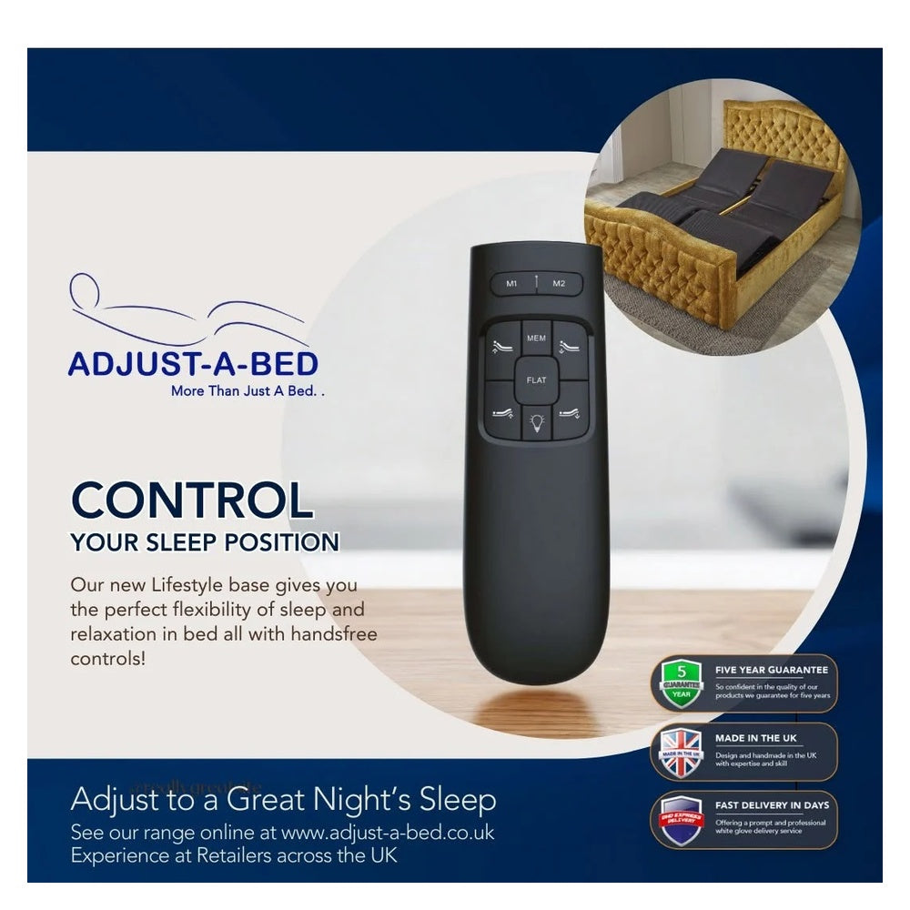 Adjust-a-bed 3ft6 Large Single Beau Adjustable Bed