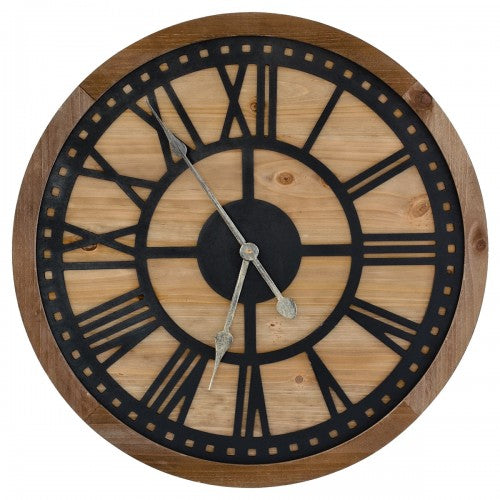 Wooden & Metal Wall Clock