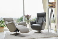 Hamley Leather Power Reclining Swivel Chair