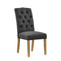 Bordeaux Button Back Charcoal Chair
