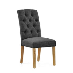 Bordeaux Button Back Charcoal Chair