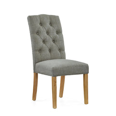 Bordeaux Button Back Grey Chair