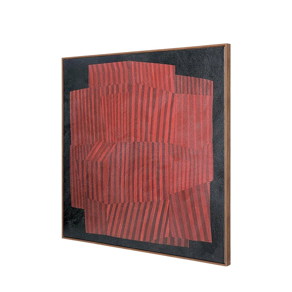 Strata Relief Textured Framed Canvas Wall Art