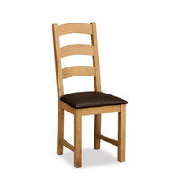 Salford Lite Ladder Chair with Brown PU