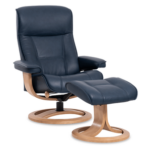 Nolan Scandinavian Recliner Leather Ring Base
