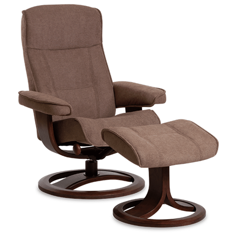 Nolan Scandinavian Recliner Fabric Ring Base