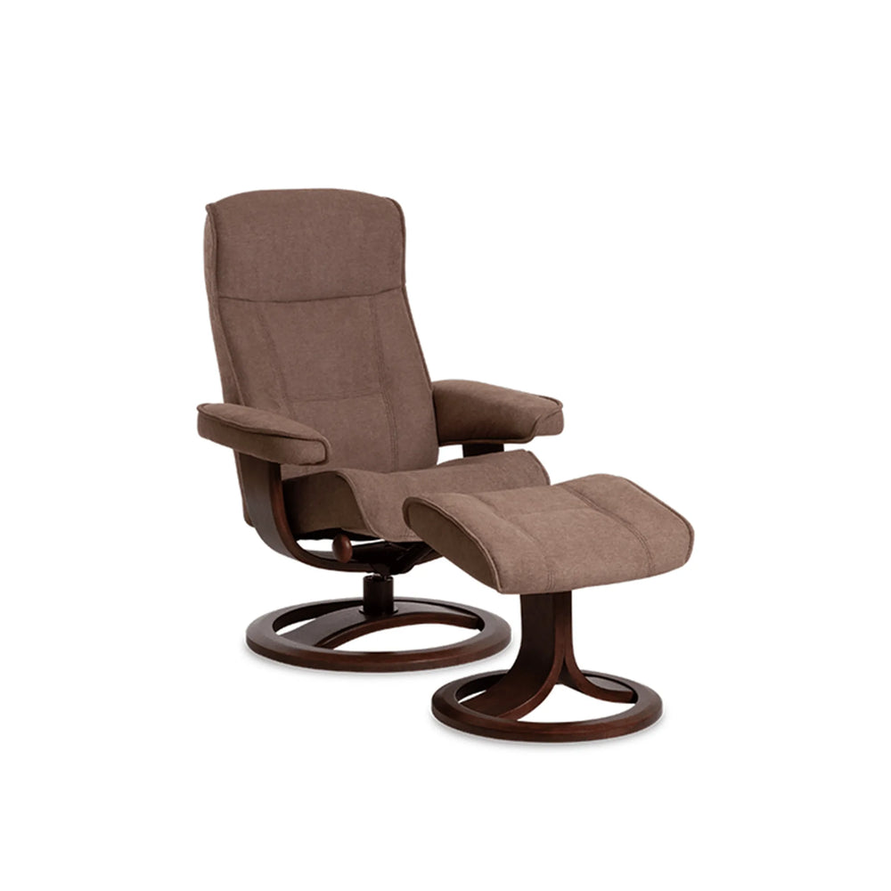 Nolan Scandinavian Recliner Fabric Ring Base