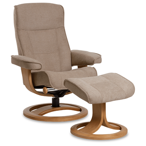Nolan Scandinavian Recliner Fabric Ring Base