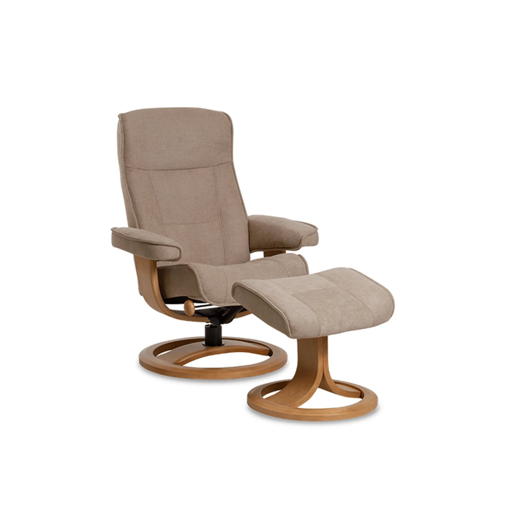 Nolan Scandinavian Recliner Fabric Ring Base