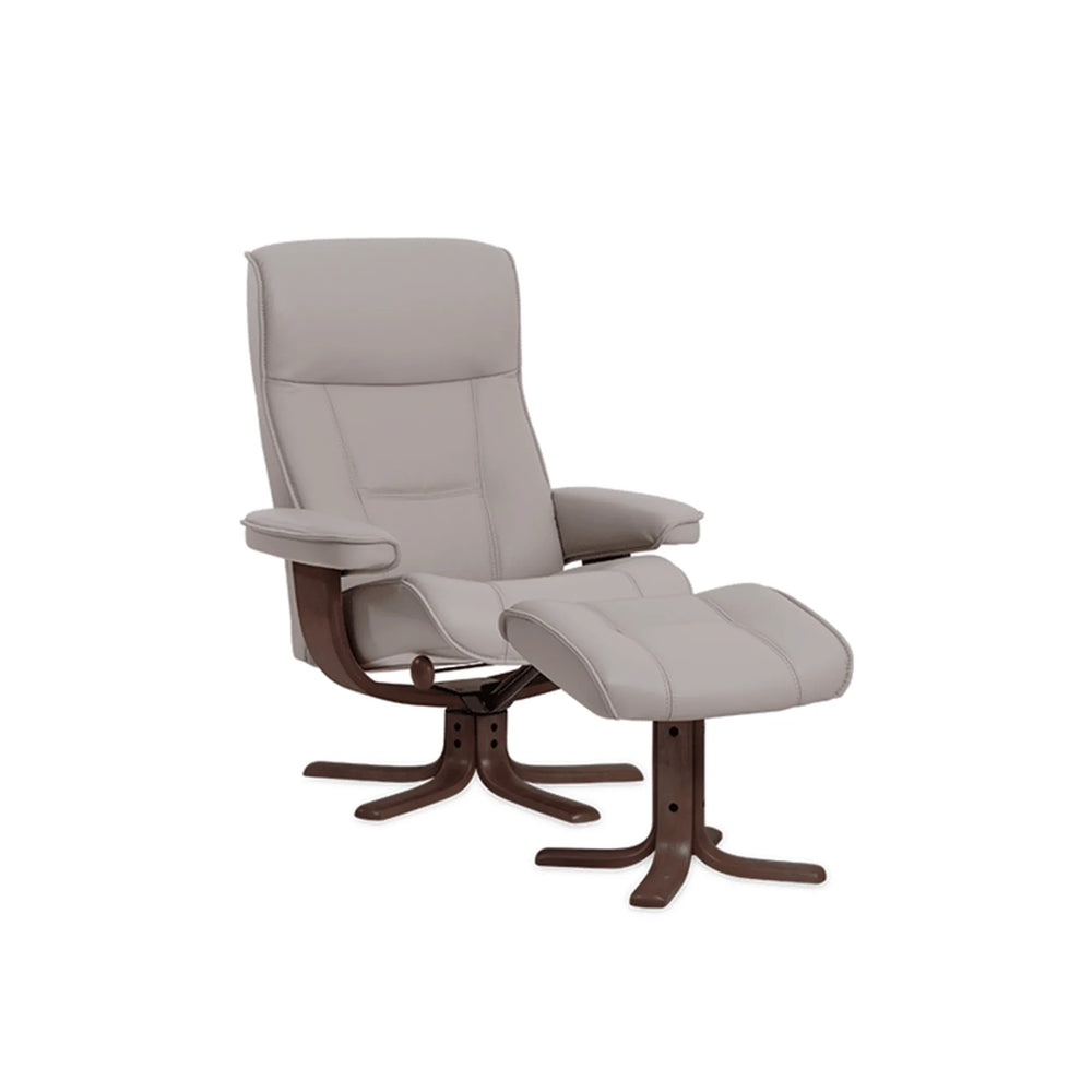 Nolan Scandinavian Recliner Leather Star Base