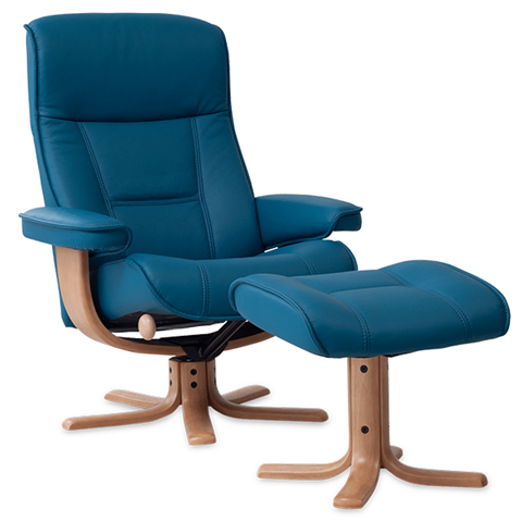 Nolan Scandinavian Recliner Leather Star Base