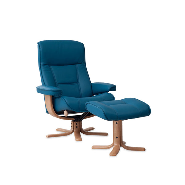 Nolan Scandinavian Recliner Leather Star Base
