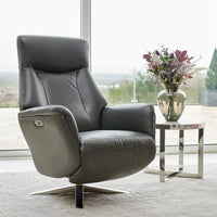 Hamley Leather Power Reclining Swivel Chair