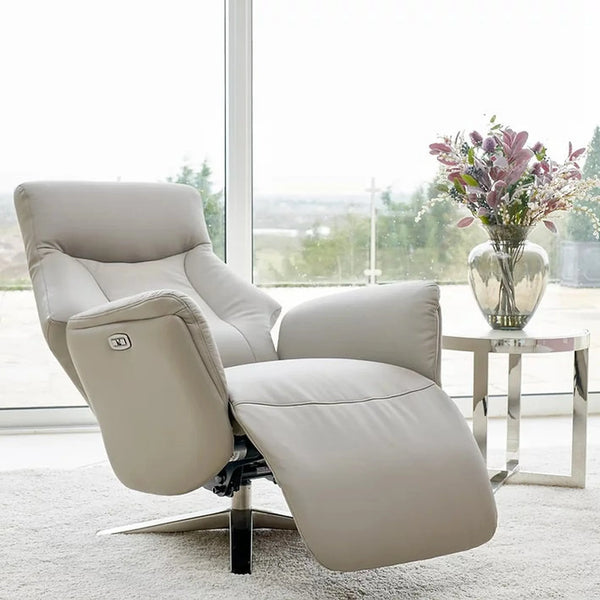Hamley Leather Power Reclining Swivel Chair