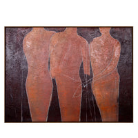 Stone Poise Heavy Textured Hessian Wall Art 120x90cm
