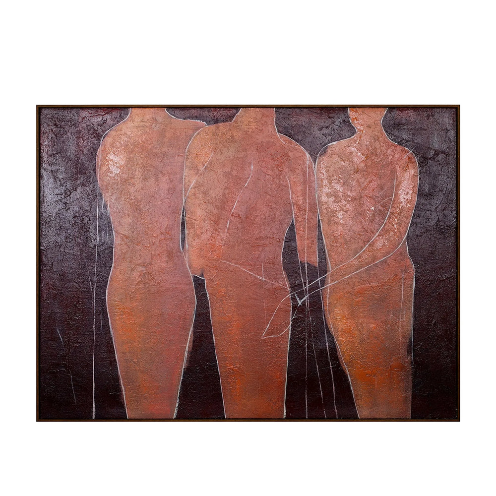 Stone Poise Heavy Textured Hessian Wall Art 120x90cm