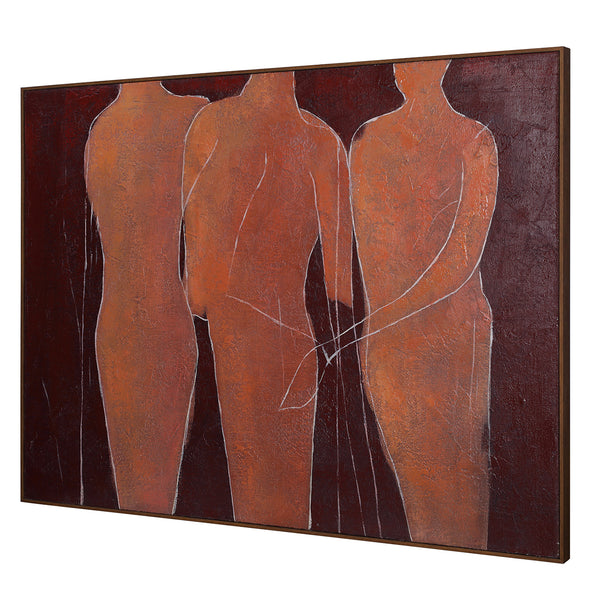 Stone Poise Heavy Textured Hessian Wall Art 120x90cm