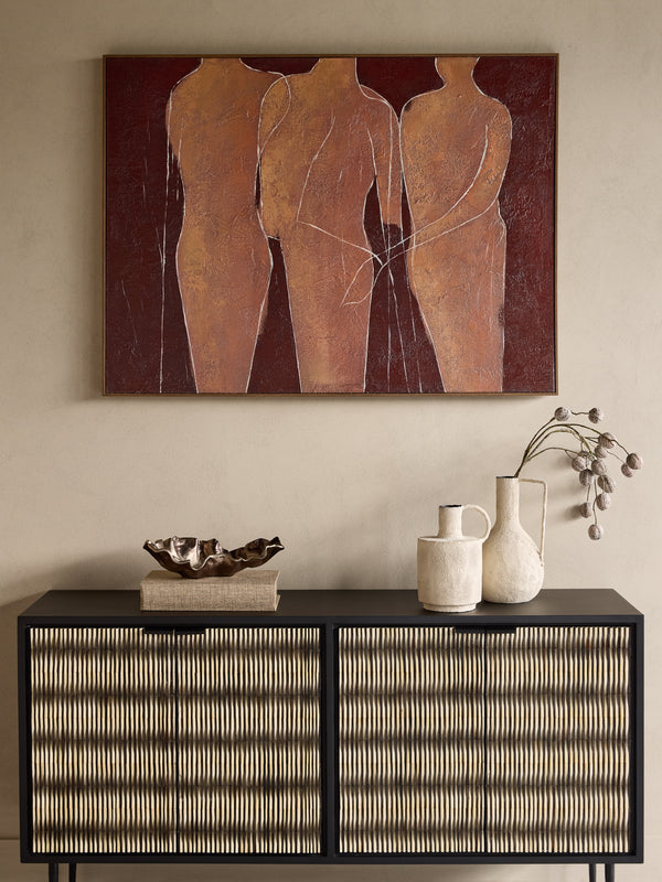 Stone Poise Heavy Textured Hessian Wall Art 120x90cm
