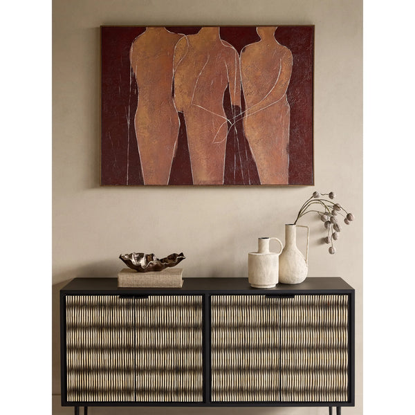 Stone Poise Heavy Textured Hessian Wall Art 120x90cm