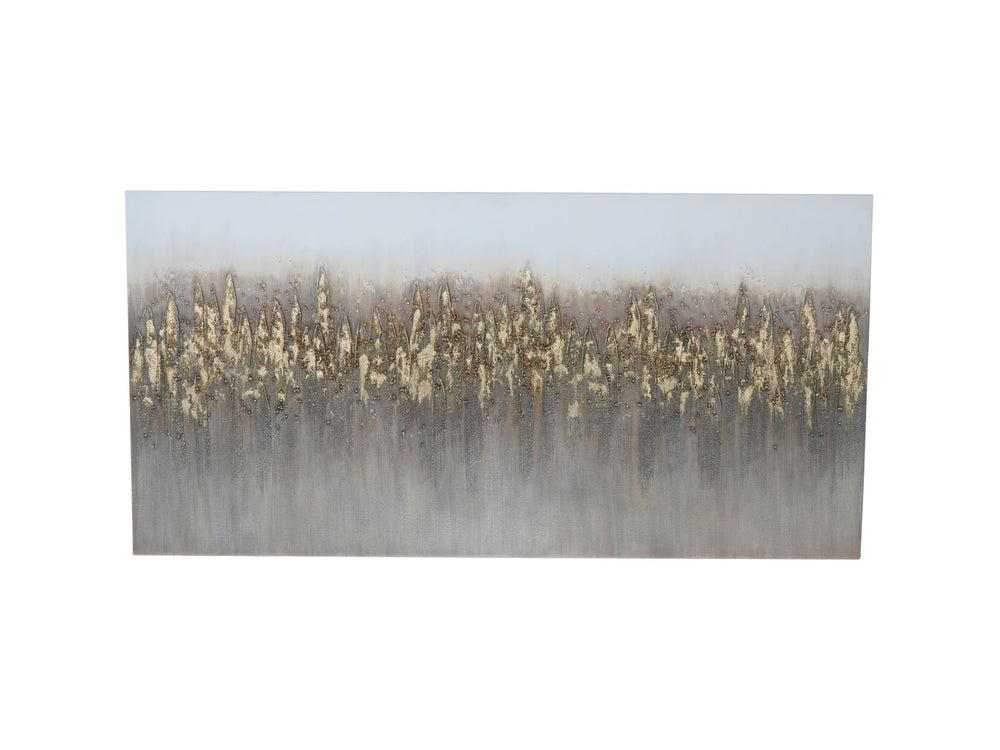 Abstract Golden Reeds Canvas Wall Art 150x75cm