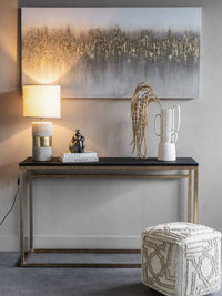 Abstract Golden Reeds Canvas Wall Art 150x75cm