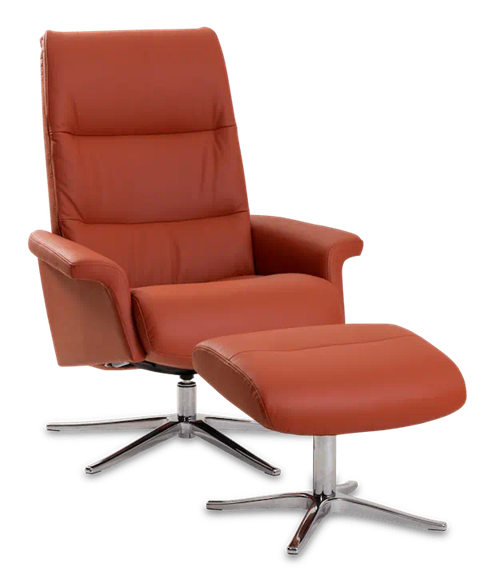 Saga Panelled Back Scandinavian Fabric Recliner 2400