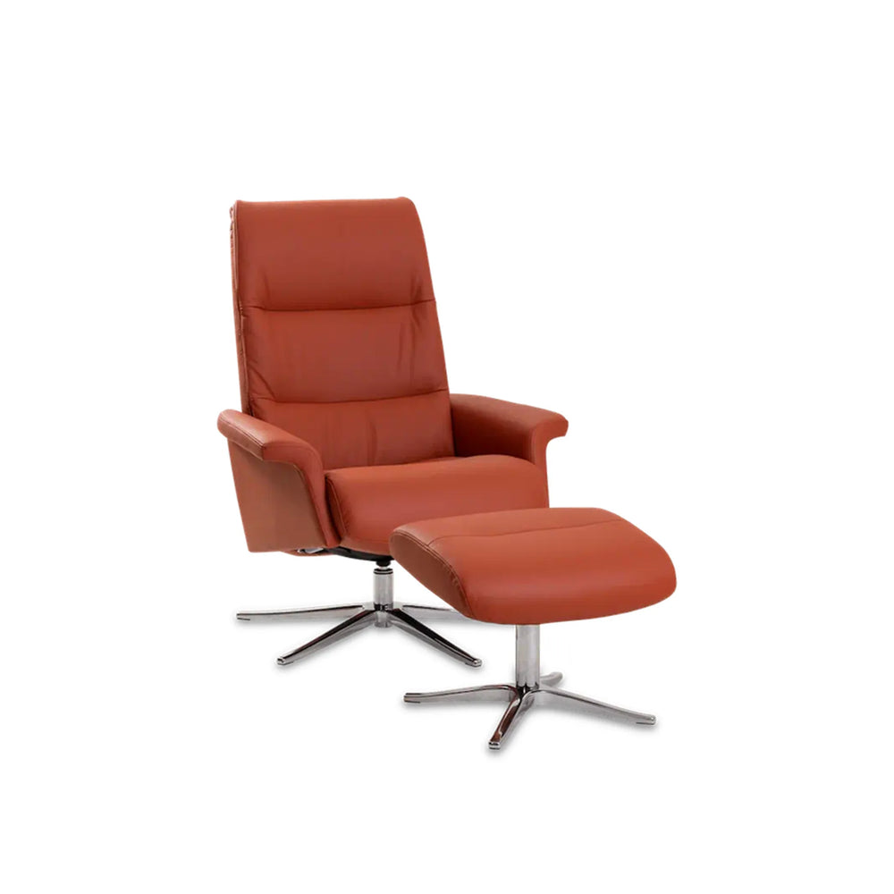 Saga Panelled Back Scandinavian Fabric Recliner 2400