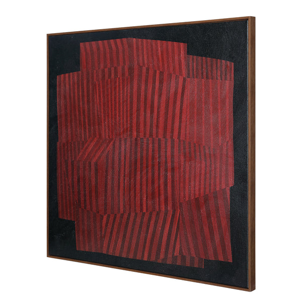 Strata Relief Textured Framed Canvas Wall Art
