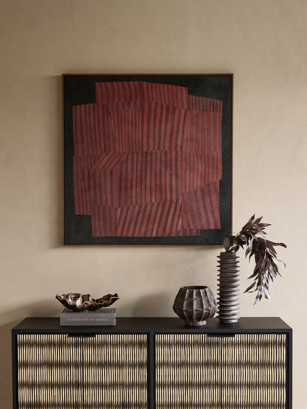 Strata Relief Textured Framed Canvas Wall Art