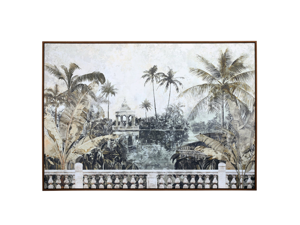 Vintage Lake Framed Canvas Wall Art 100x140cm