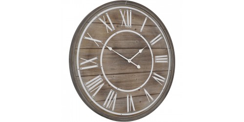 White Numeral Wooden Wall Clock