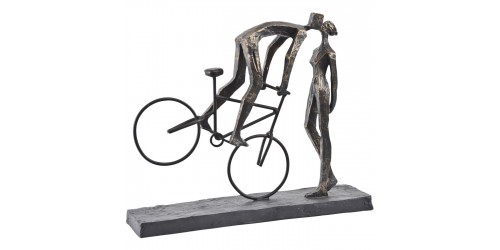 Kissing Couple On Bike Sculpture