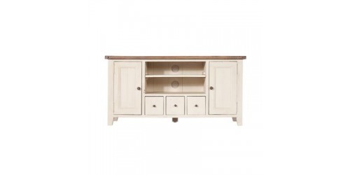 Canterbury Painted White TV Stand - Solid Reclaimed Timber