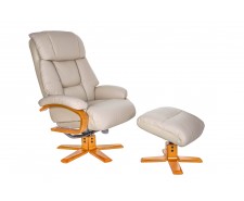 Napoli Reclining Swivel Chair with Footstool