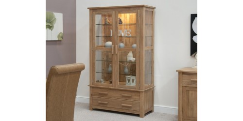   Sherwood Deluxe Glass Display Cabinet in Oak  