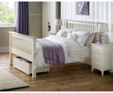 Madrid Stone White 4ft6 High Footend Bed Frame