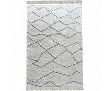 Ahun Ivory & Charcoal Patten Cotton Rug 