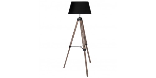 Wooden Tripod Floor Lamp with Shade
